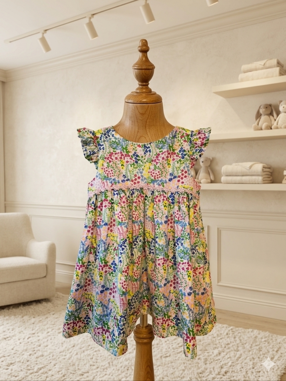 Love Being Me Floral Flutter Sleeve Dress – 12M